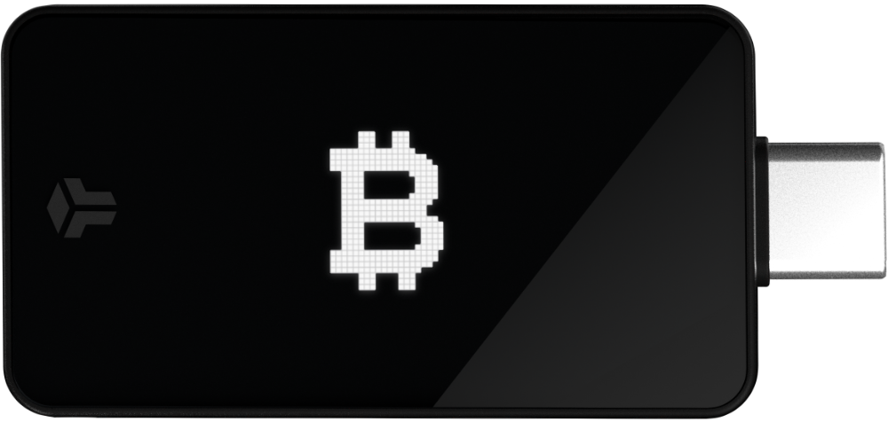 Freez Wallet hardware device with Bitcoin symbol